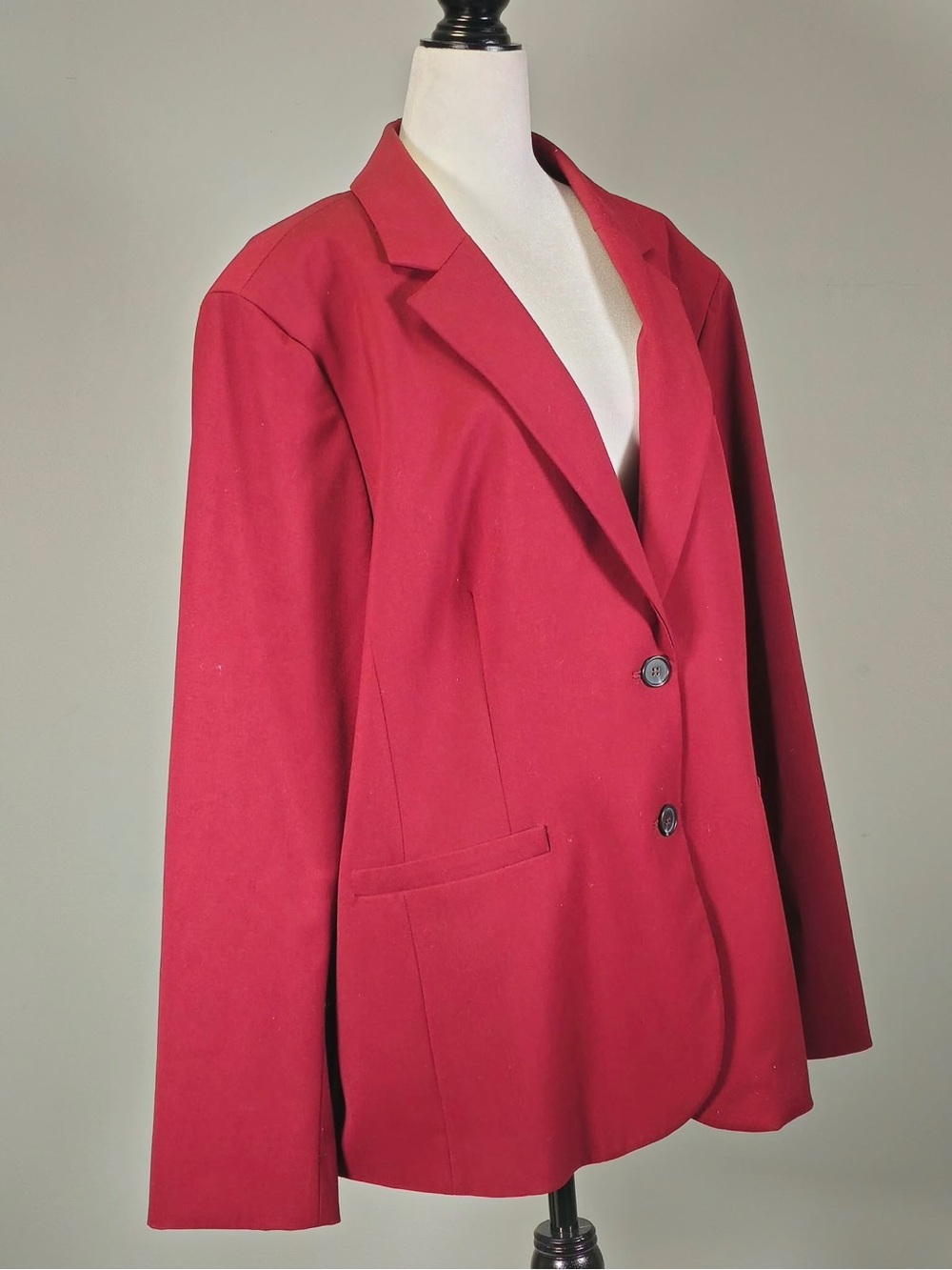 EUC Marina Rinaldi Italy Women's Red Blazer Jacket - Classic Tailored Style